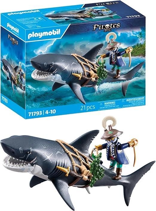 PLAYMOBIL | Pirati | Pirata e squalo gigante,Età 4-10 anni