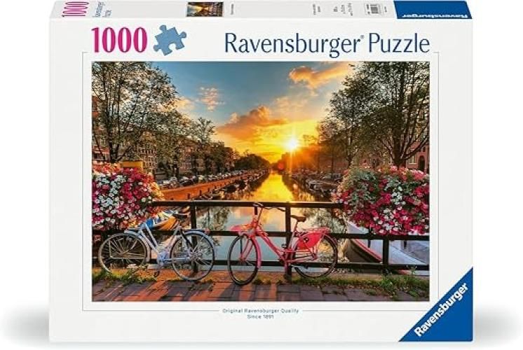 Puzzle 1000 Pezzi Biciclette Da Amsterdam | Puzzle 1000 Pezzi Paesaggi Con Una Misura Di 70x50 Cm ,Ravensburger,Età 14+