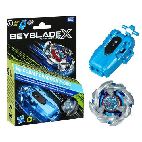 Beyblade X Cobalt Dragoon 2-60C,Trottola con lanciatore,Hasbro,Eta 8+