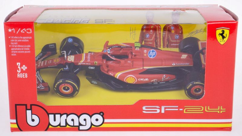 Ferrari SF-24 Sainz,Modellino veicolo 1:43,Bburago,Eta 3+