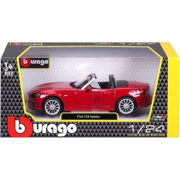 Fiat 124 Spider,Modellino veicolo 1:24,Licenza ufficiale,Bburago,Eta 3+