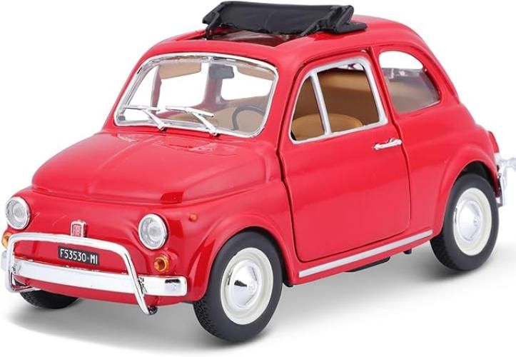 Fiat 500L (1968)-Modellino realistico auto in scala 1:24,Licenza Ufficiale,Bburago,Eta 3+
