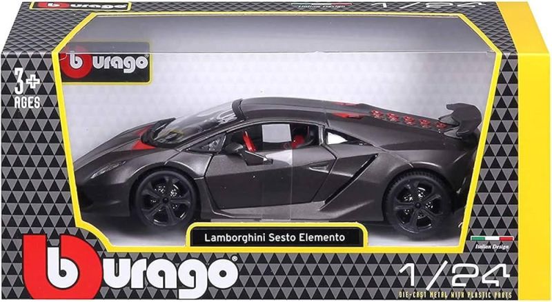 Lamborghini Sesto Elemento,Modellino veicolo1:24,Licenza ufficiale,Bburago,Eta 3+