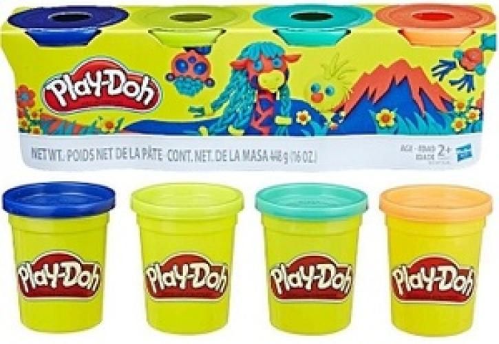 Play-Doh Pack 4 vasetti, Multicolore,HAsbro,Eta 2+