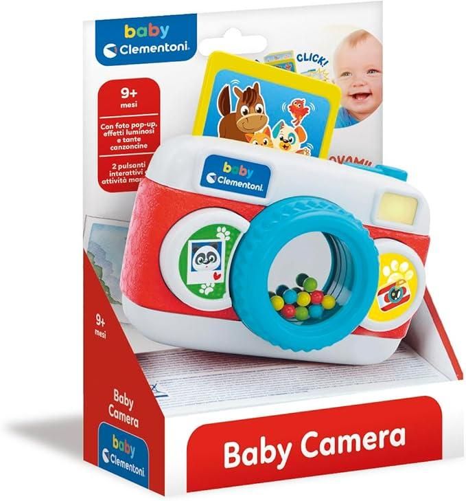 Baby Camera, Macchina Fotografica Elettronica per Bambini , con Suoni e Luci, Gioco Educativo Prima Infanzia, Stimola la Manualita, Lingua Italiana,Baby Clementoni,Eta 9+ mesi