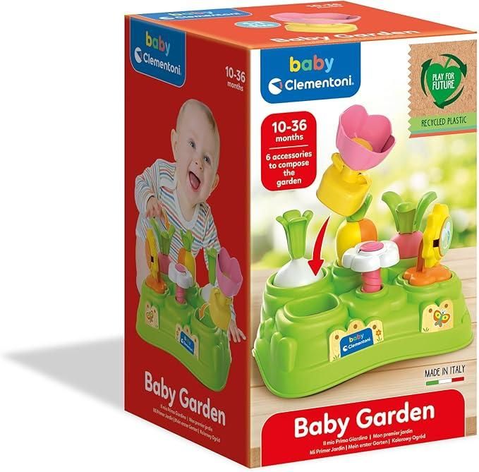 Banchetto in Plastica con 6 Elementi da Inserire, Baby Garden, Gioco per Bambini per Lo Sviluppo di Coordinazione e Manualita,Baby Clementoni,Eta 10-36 mesi