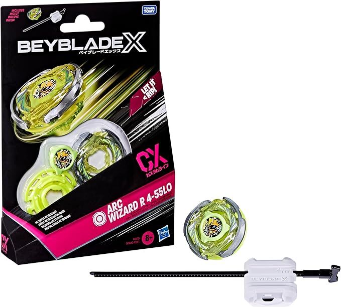 Beyblade X, Starter Pack, Arc Wizard R 4-55LO CX con trottola e Lanciatore,Hasbro,Eta 8+