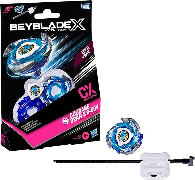 Beyblade X, Starter Pack, Courage Dran S 6-60V CX, trottola e Lanciatore,Hasbro,Eta 8+