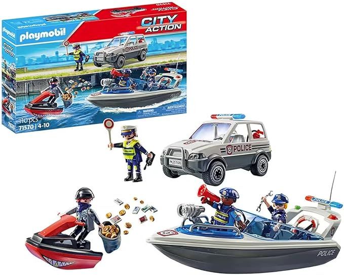 PLAYMOBIL City Action, Police Pursuit on the water,Eta 4-10 anni