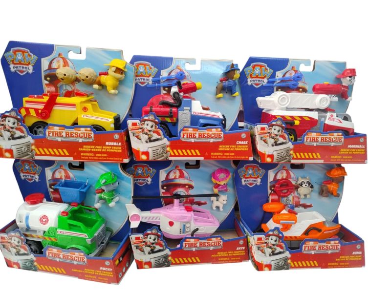 Paw Patrol Fire rescue,Veicolo con personaggio, 1 pezzo modello casuale,Spin master,Wta 3+