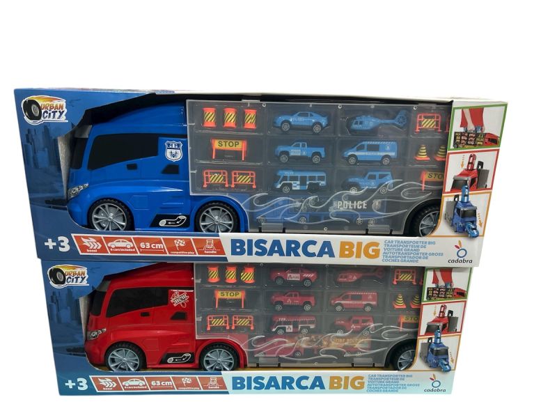 Urban City -Bisarca Big con 6 macchine incluse - Colore casuale - 63 cm - Cadabra - Eta 3+