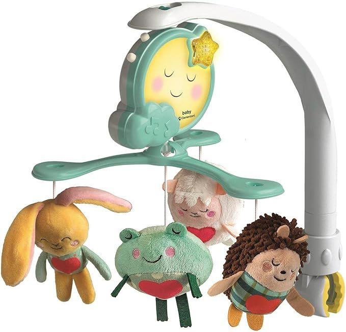 Goodnight Cot Mobile, Giocattolo Musicale per Neonati 0+ Mesi, per Culla e Passeggino, in Morbido Tessuto,Baby Clementoni,Eta 0+ mesi