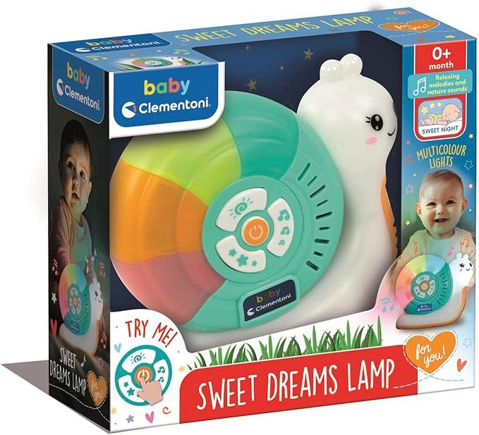 Sweet Dreams Lamp, Luce Notturna per Bambini, Gioco Prima Infanzia da 0 Mesi+, con Melodie e Suoni Rilassanti, Supporto per Sonno Sereno,Clementoni,Eta 0+ mesi