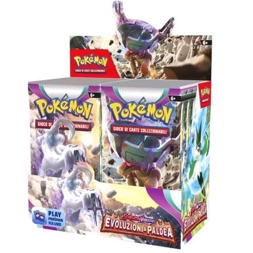 Pokemon GCC: Espositore di buste dell`espansione Scarlatto e Violetto - Evoluzioni a Paldea, contiene 36 buste di espansione,The Pokemon Company,Eta 6+