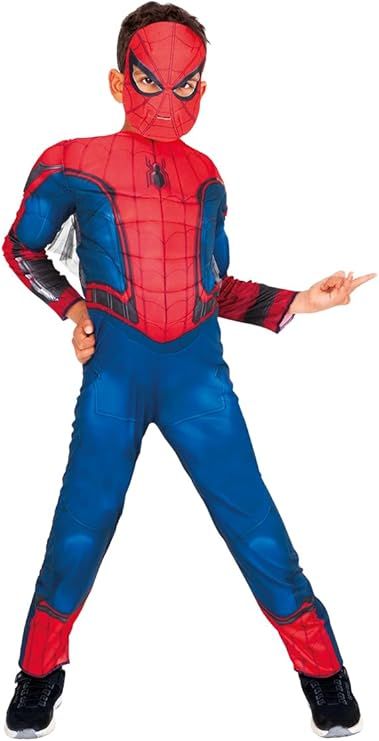 Vestito Spiderman Per Bambini  Costume Spiderman 3-4 anni, con petto muscoloso e maschera, licenza ufficiale Marvel Spider-man per Carnevale, Natale, Halloween, compleanno e regali