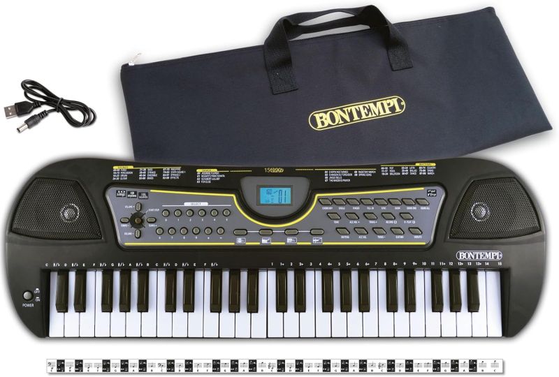 MelodyTouch - Tastiera Digitale a 49 Tasti con Accessori Completi per un`Esperienza Musicale Conveniente, 588x200x65 mm,Bontempi