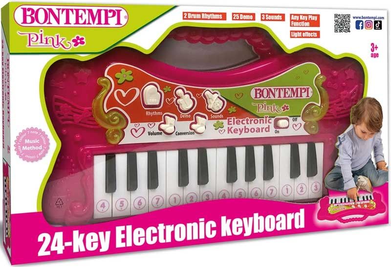Tastiera Elettronica 24 Tasti Rosa  ? Pianola Musicale con Suoni e Luci,Bontempi
