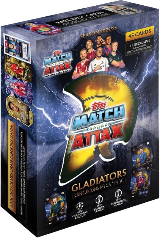 Carte Collezionabili Topps , Match Attax Gladiators Mega Tin Season 25/26,Centurions Mega Tin #1, Eta6+