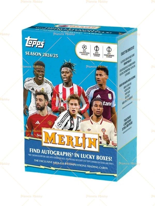 Carte collezionabili Topps Merlin , Box 7 buste UCC Season 2024/25,Eta  6+