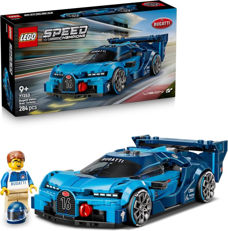 LEGO Speed Champions Super Auto Sportiva Bugatti Vision GT - Modello di Macchina Giocattolo con Minifigure da Collezione , Eta 9+