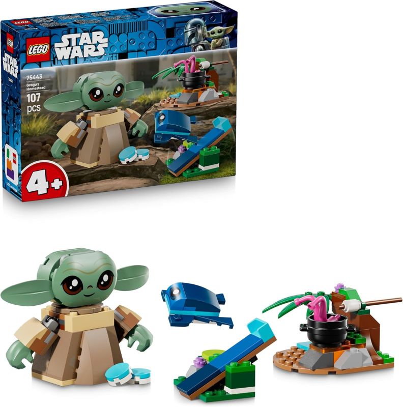 LEGO Star Wars 75443 La Casa di Grogu - Giocattolo da Costruire con Personaggio Grogu, Rana Sorgan, Catapulta e Biscotti Blu, Eta 4+