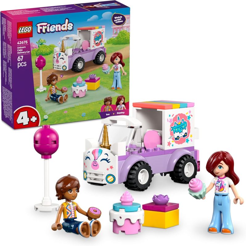 LEGO Friends Auto-Unicorno per la Consegna di Torte - Gioco Didattico per la Motricita Fine con 2 Mini Bamboline e Accessori, Eta 4+