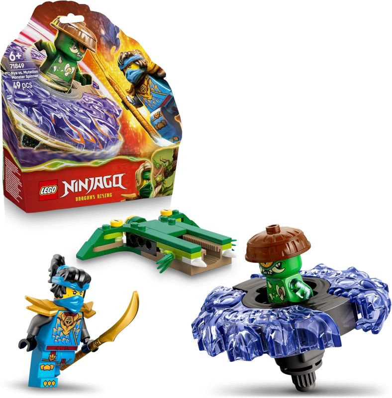 LEGO NINJAGO Nya Contro Spinner Mostro della Mutazione - Giocattolo Ninja Rotante con Lanciatore, Trottola da Combattimento e 2 Minifigure, Eta 6+