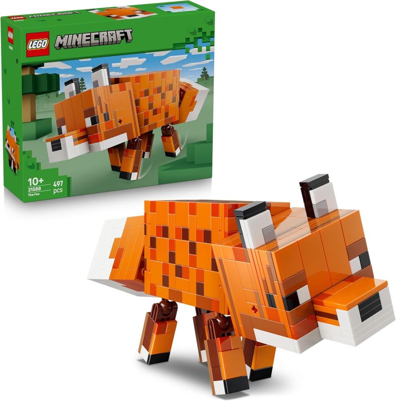 LEGO Minecraft La Volpe Giocattolo - Puzzle Animale 3D con Accessori - Decorazione per la Gaming Room o per la Camera da Letto, Eta 10+