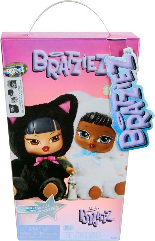 Bratz Bratziez Iconz Series Peluche con scatola a sorpresa - Include 1 figura a sorpresa, con Charm e Accessori, Personaggi da Collezione, Eta 6+