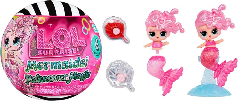 L.O.L. Surprise! Mermaids Makeover Magic Tots - Lucidalabbra fai da te per te e la tua bambola, mescola e crea il trucco, giochi d`acqua,MGA,ETa 6+