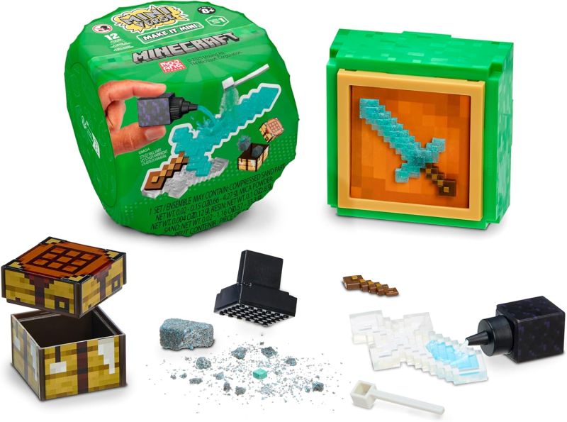 Miniverse Make It Mini Minecraft -Scatola a sorpresa,include 1 miniatura casuale, MGA, Eta 6+