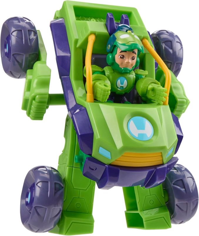 Marvel, Iron Man e i Suoi Fantastici Amici, Iron Hulk 2 in 1 con Armatura Mech e Veicolo, Hasbro,Eta 3+