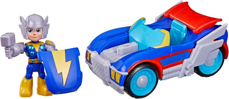 Marvel, Iron Man e i Suoi Fantastici Amici, Thor Thunder Roadracer, Action Figure e Veicolo Giocattolo, Hasbro, Eta 3+