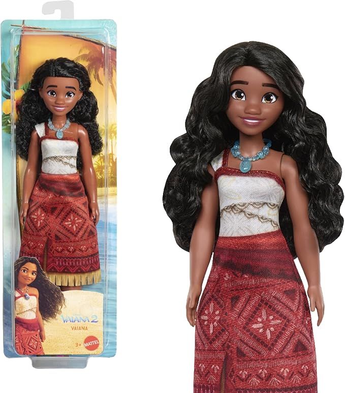 Disney Oceania 2 - Vaiana, bambola alla moda con outfit rimovibile ispirato al film e 2 accessori inclusi, collana e cavigliera, Mattel,Eta 3+