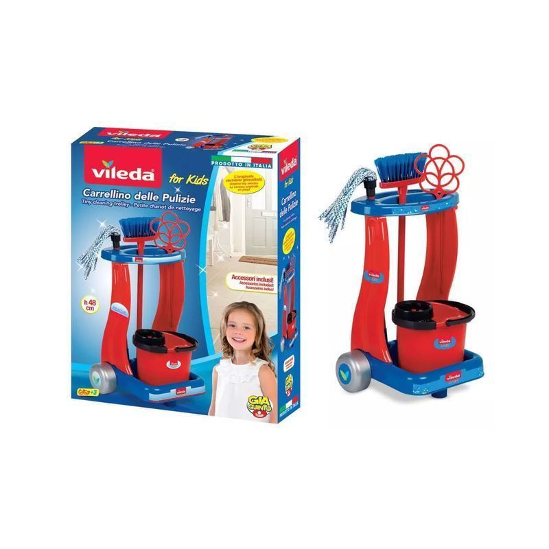 Carrelliino delle pulizie Vileda, Gioco per bambini,Unogiochi, Eta 2+
