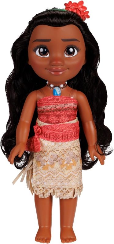 Disney Princess Bambola Principessa Vaiana 38 cm con bellissimi occhi scintillanti, abito scarpette e tiara,Jaks, Eta 3+