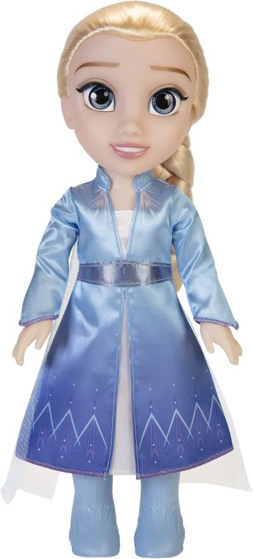 Frozen 2 ? bambola Elsa Adventure 38 cm, estremamente dettagliata, indossa abiti da sogno ispirati al film ed e dotata di occhi scintillanti,Jakks, Eta 3+