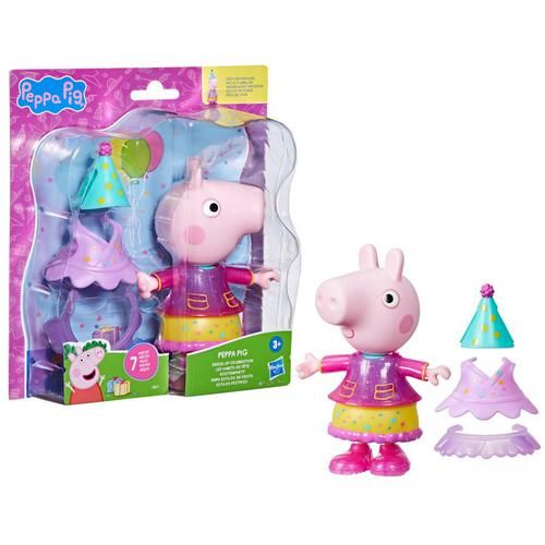Pepp Pig Dress-Up celebration, Personaggio con abiti intercambiabile, Hasbro, ETa 3+