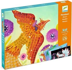Mosaico, Creature Leggendarie,completa i disegni con gli stickers autoadesivi ingommapiuma,Djeco,Eta 6-10 anni