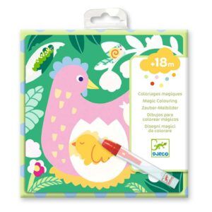 Colori magici Cucu cuccioli del giardinoi, Disegni da colorare con pennarello ad acqua,Djeco,Eta +18 mes