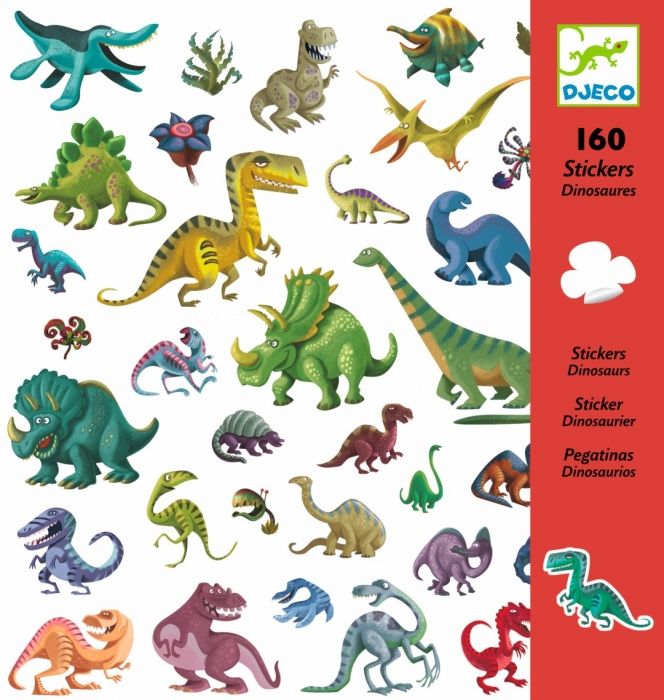160 Adesivi Dinosauri,Djeco,eta 4-7 anni