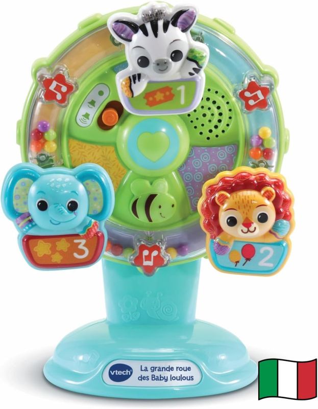 VTech Baby Ruota Panoramica, Gioco Interattivo Bambino con Sensore di Movimento e Stelle Colorate, Supporto con Ventosa, piu di 45 Canzoni e Suoni, Lingua Italiana, Batterie Incluse,Eta 6-36 mesi