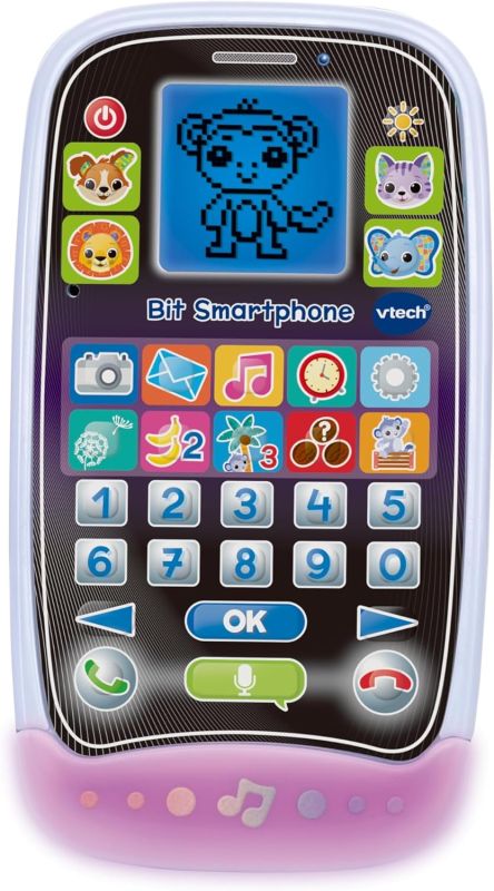 VTech Bit Smartphone, Telefono Educativo per Bambini, 10 Giochi e Attivita, Smartphone Bambini con Riconoscimento Vocale e Display Retroilluminato, Lingua Italiana, Batterie Incluse, Eta 2-6 anni