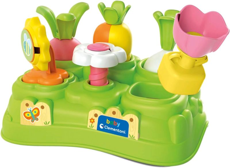 Baby Garden, Gioco Educativo, Centro attivita per Bambini con 6 Accessori, Sviluppa Manualita, Coordinazione e Percezione Visiva, Baby Clementoni, Eta 10-36 mesi