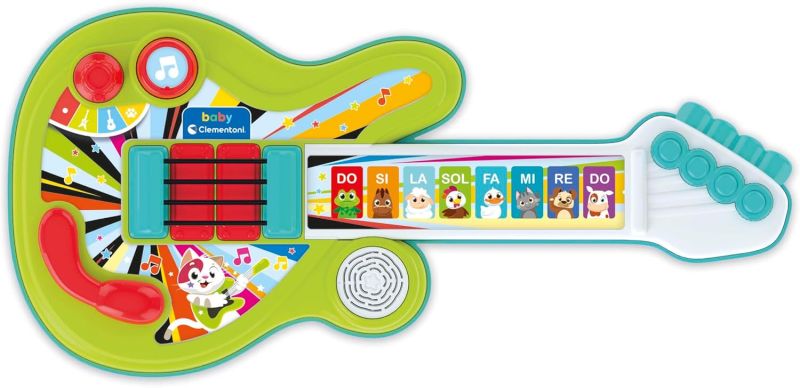 Chitarra degli Animali, Strumento Musicale Elettronico , 3 modalita di Gioco E 8 Tasti Interattivi, Sviluppa Coordinazione E creativita, Baby Clementoni, Eta 18+ mesi