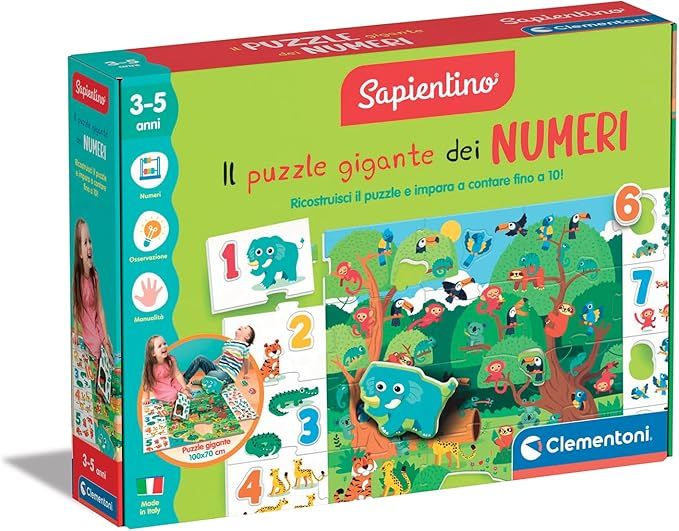 Il Puzzle Gigante dei Numeri, Gioco Educativo , Puzzle 100x70 cm con Tessere per Imparare a Contare, Baby Clementoni, Eta 3-5nni
