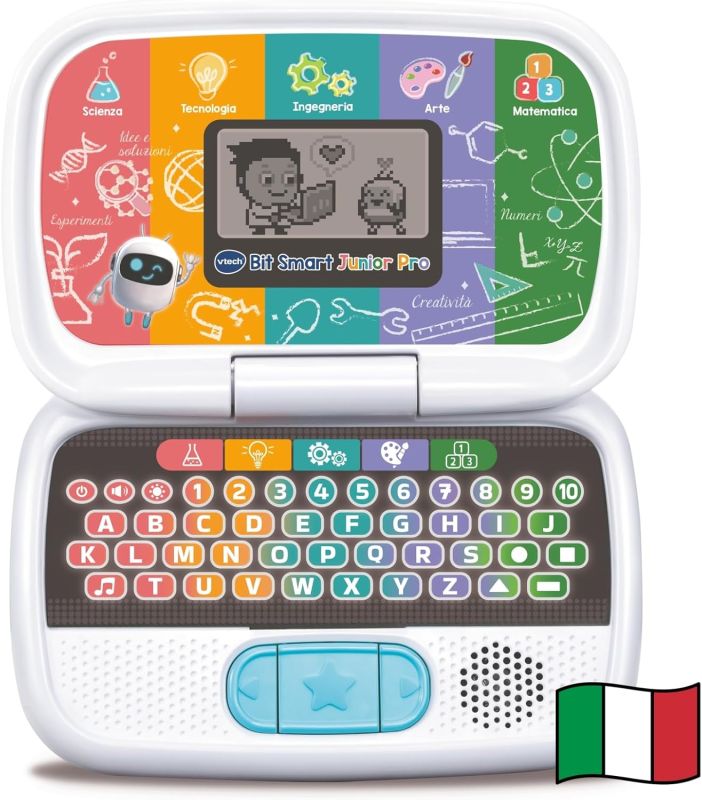 VTech Bit Smart Junior Pro, Computer Educativo S.T.E.A.M., Computer per Bambini con Molte Attivita Integrate, Schermo LCD Animato, Volume Regolabile, Spegnimento Automatico, Batterie Incluse,Eta 3-7 anni