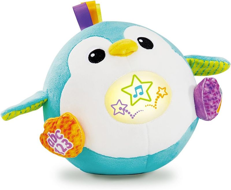 VTech Fiocco Simpatici Rimbalzi, Pinguino Peluche Interattivo con Oltre 70 Frasi e Canzoni, Parla e Ripete Voce Registrata, Canta e Rimbalza, Lingua Italiana, Batterie Incluse, Eta1-5 anni