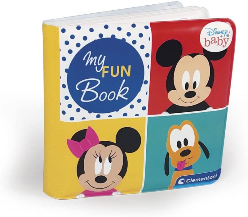 Disney Baby My Fun Book - Libro Neonati, Gioco Bambini 6 Mesi, libricino Impermeabile Ideale per Bagnetto, 100% Lavabile in Lavatrice, Clementoni, Eta 6+
