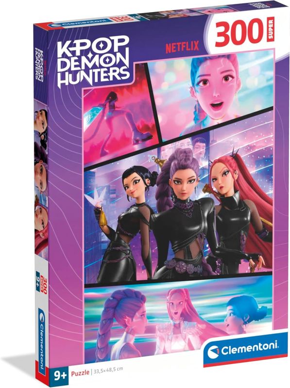 Puzzle per Bambini 300 Pezzi Super, per Bambini 9+ Anni, Illustrazione con Personaggi della Serie K-pop Demon Hunters,Clementoni, Eta 9+